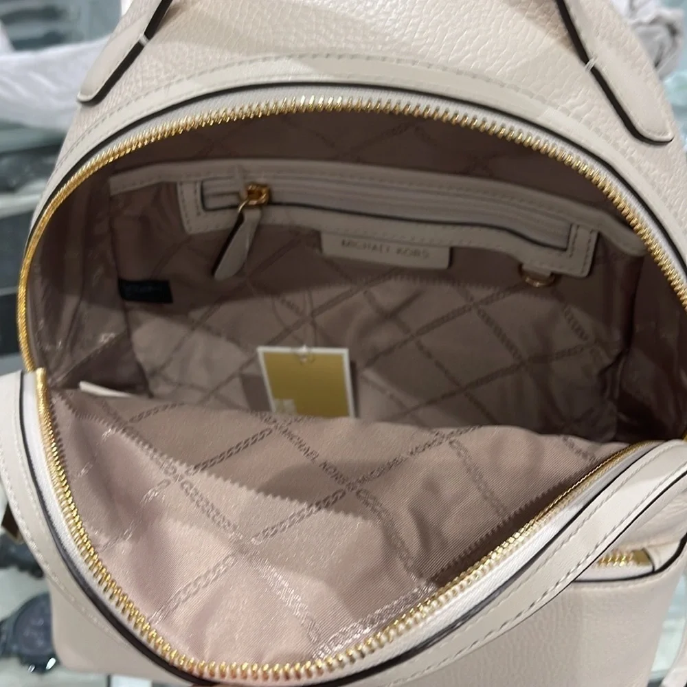 Michael Kors Backpack Bag Phoebe Medium Flap Drawstring Backpack  Vanilla NWT